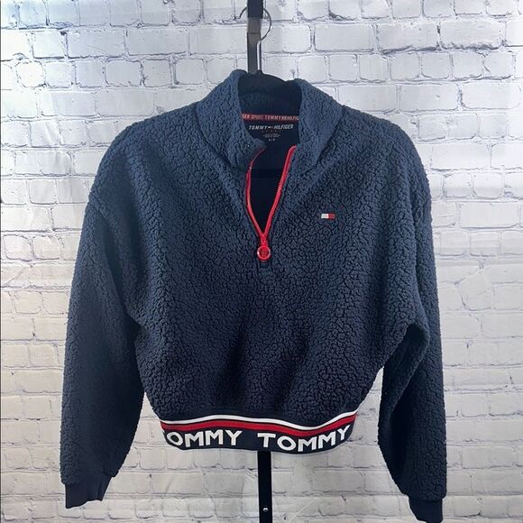 🐻 Tommy Hilfiger Sport Sherpa Half-Zip Pullover - Size S - Picture 1 of 3
